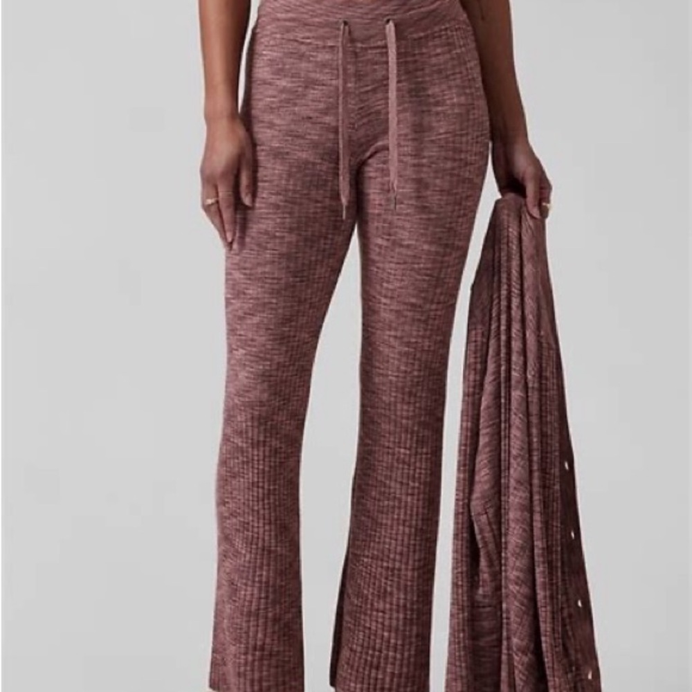 Athleta Revolve Pant Tawny Rose Ribbed Flare XL NWT - Picture 5 of 5